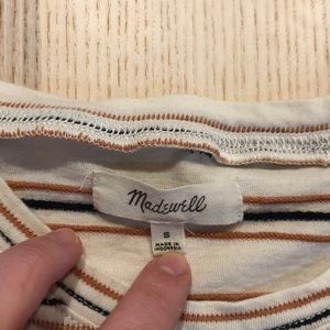 Madewell cropped tee , size small, striped